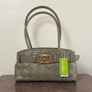 NWT! Sam Edelman Taupe Woven Leather Shoulder Bag